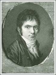 Ludwig van Beethoven 1802/03, Fotografie einer Elfenbeinminiatur von Christian Hornemann 
